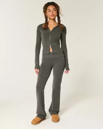 Gilly Hicks Sweater-Knit Foldover Waist Boot Pants