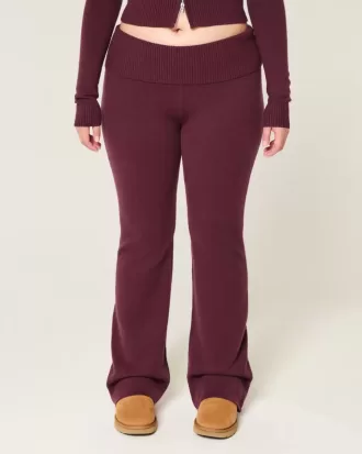 Gilly Hicks Sweater-Knit Foldover Waist Boot Pants