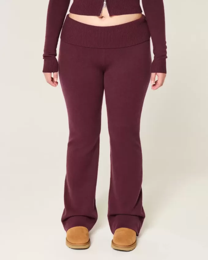 Gilly Hicks Sweater-Knit Foldover Waist Boot Pants Gilly Hicks Sweater-Knit Foldover Waist Boot Pants