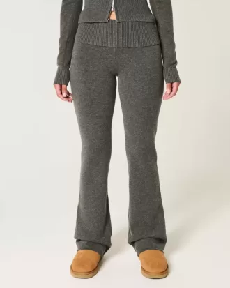 Gilly Hicks Sweater-Knit Foldover Waist Boot Pants