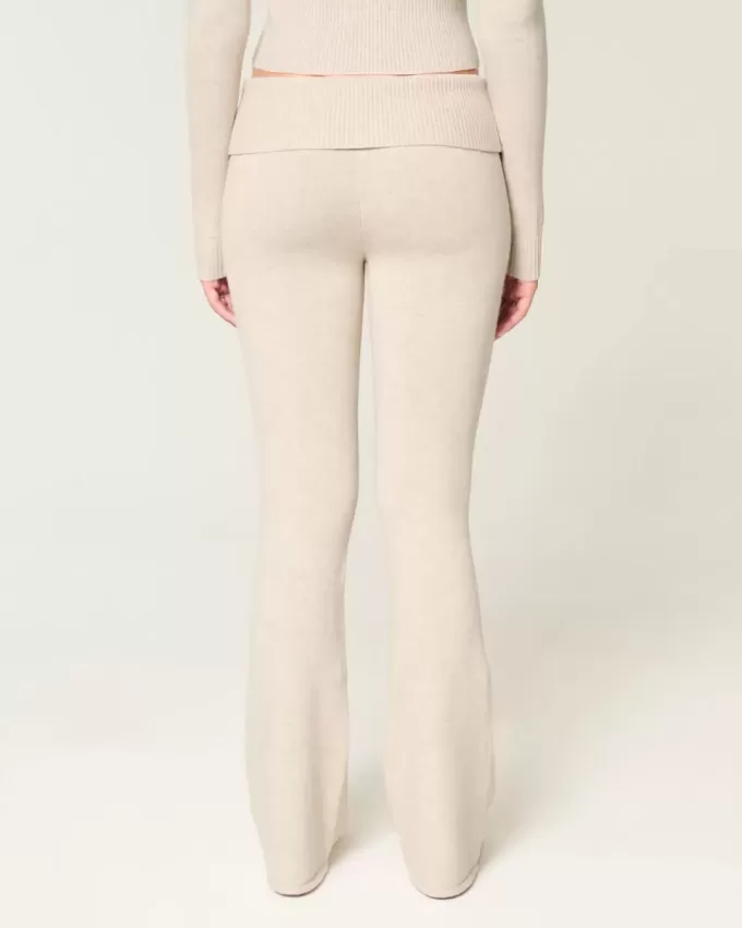 Gilly Hicks Sweater-Knit Foldover Waist Boot Pants