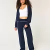 Gilly Hicks Sweater-Knit Foldover Waist Straight Pants