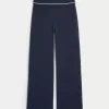 Gilly Hicks Sweater-Knit Foldover Waist Straight Pants