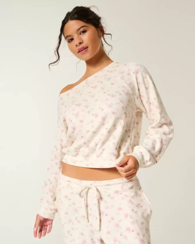 Gilly Hicks Waffle Off-the-Shoulder Top