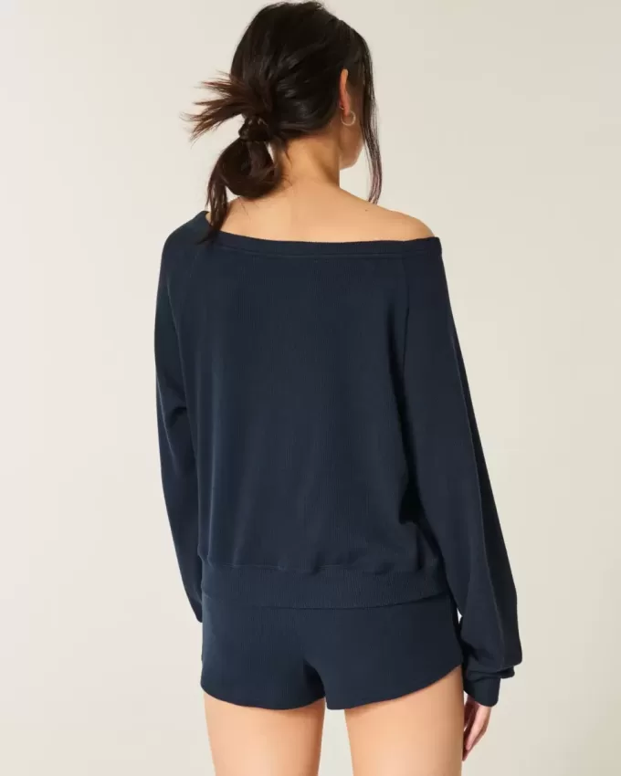Gilly Hicks Waffle Off-the-Shoulder Top