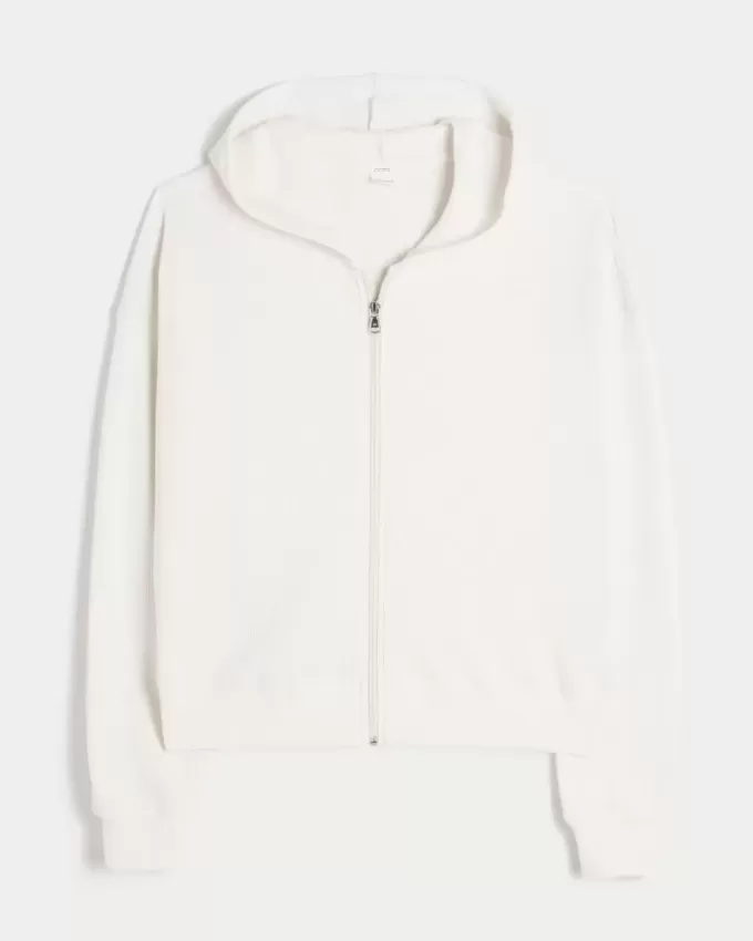 Gilly Hicks Zip-Up Waffle Hoodie