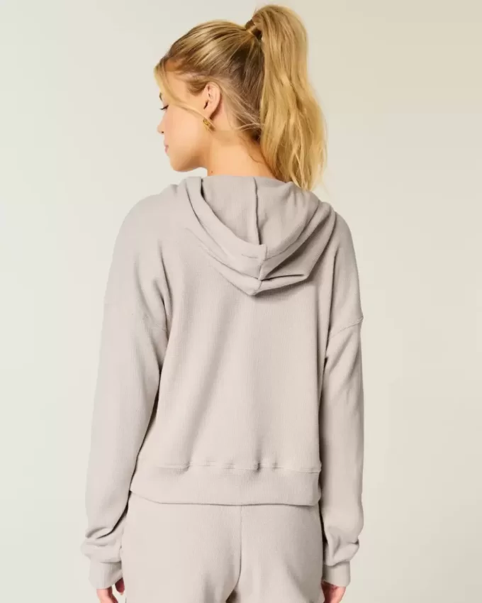 Gilly Hicks Zip-Up Waffle Hoodie