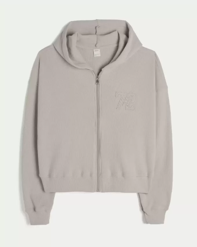 Gilly Hicks Zip-Up Waffle Hoodie