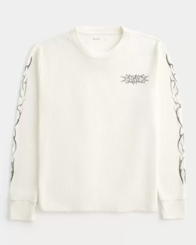 Graffiti Graphic Thermal Crew Shirt