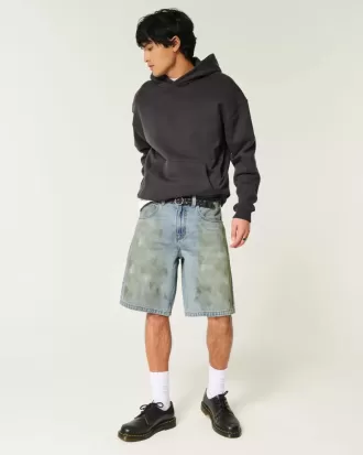 Greased Baggy Jean Shorts