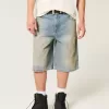 Greased Medium Wash Super Baggy Denim Shorts Greased Medium Wash Super Baggy Denim Shorts
