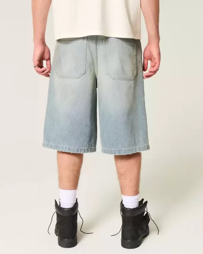 Greased Medium Wash Super Baggy Denim Shorts Greased Medium Wash Super Baggy Denim Shorts