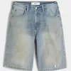 Greased Medium Wash Super Baggy Denim Shorts Greased Medium Wash Super Baggy Denim Shorts