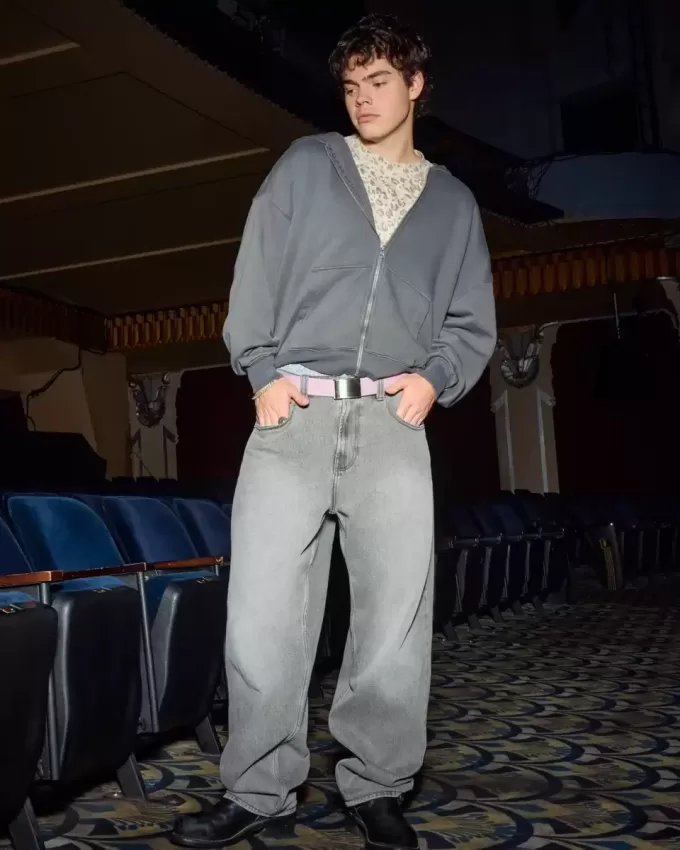 Grey Skater Baggy Jeans