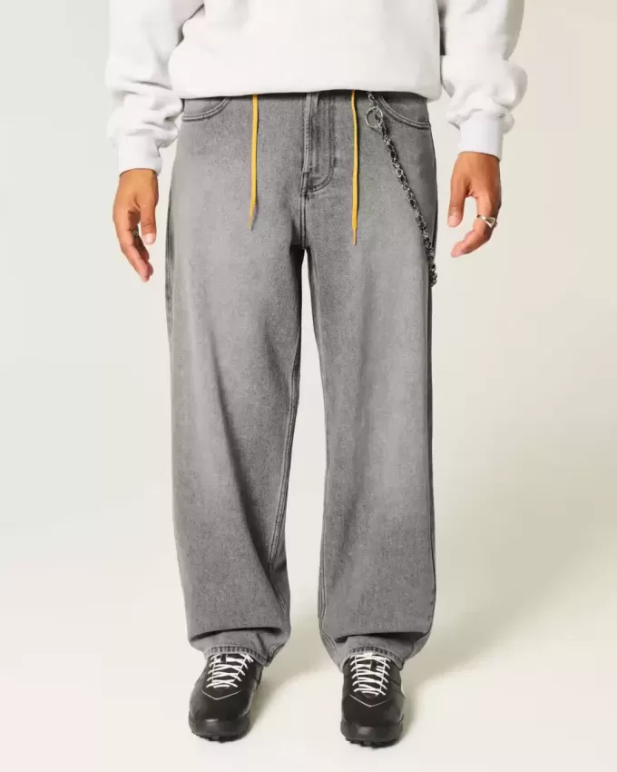 Grey Skater Baggy Jeans