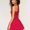 Halter Mini Bubble Skort Dress