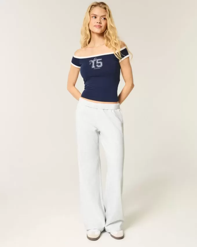 Heart Pocket Wide-Leg Sweatpants