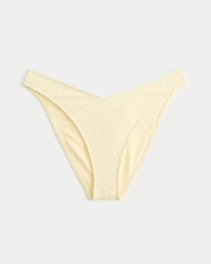 High-Leg V-Waist Jacquard Cheeky Bikini Bottom High-Leg V-Waist Jacquard Cheeky Bikini Bottom