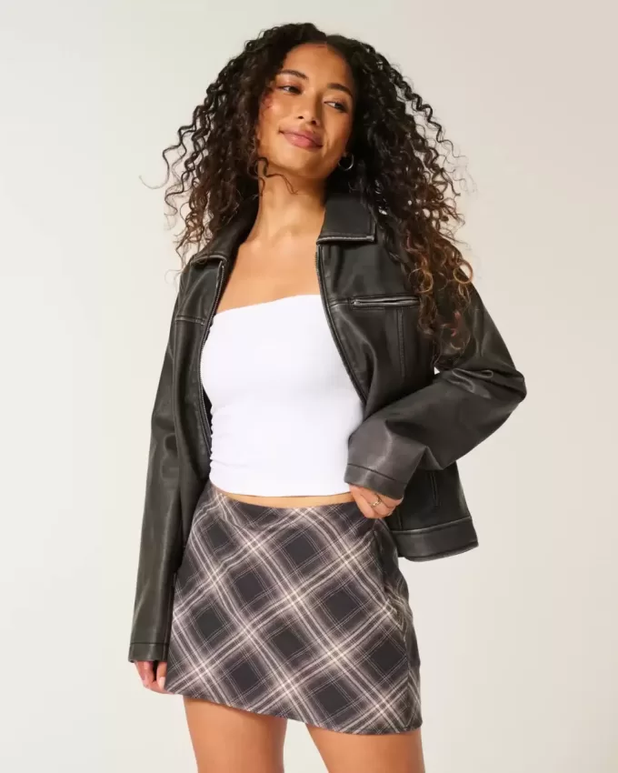 High-Rise A-Line Mini Skort