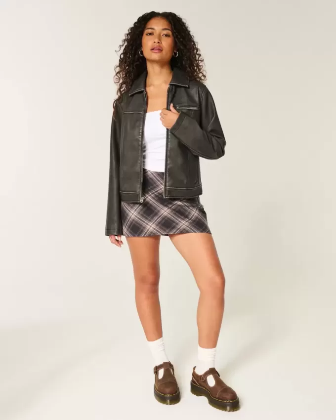 High-Rise A-Line Mini Skort