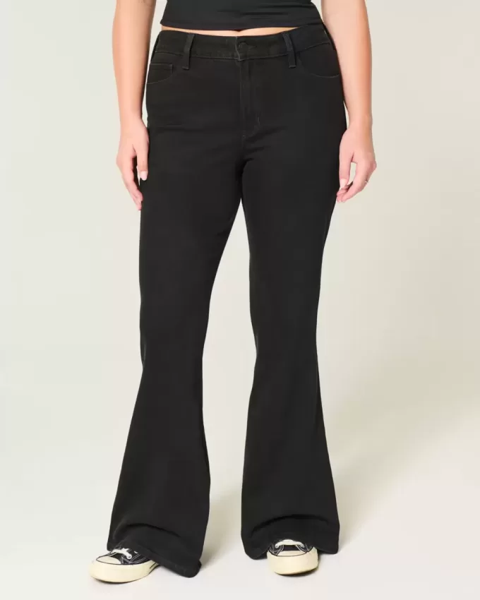 High-Rise Black Flare Jeans