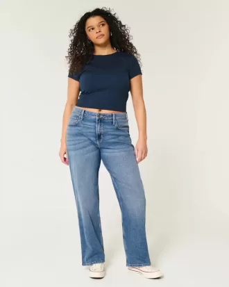 High-Rise Dark Wash Dad Jeans