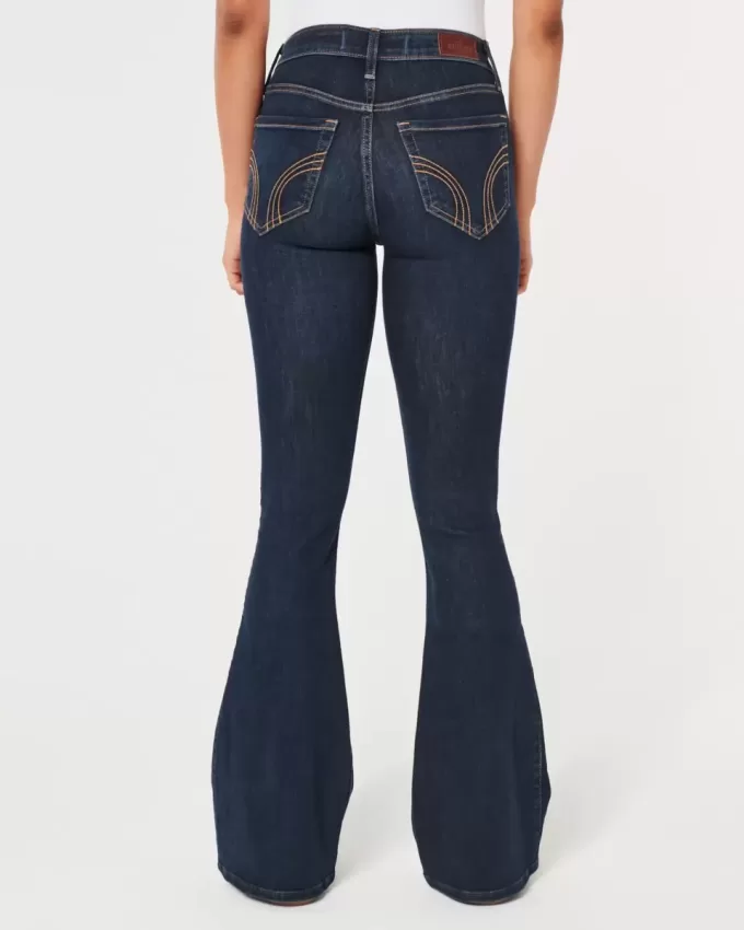 High-Rise Dark Wash Flare Jeans