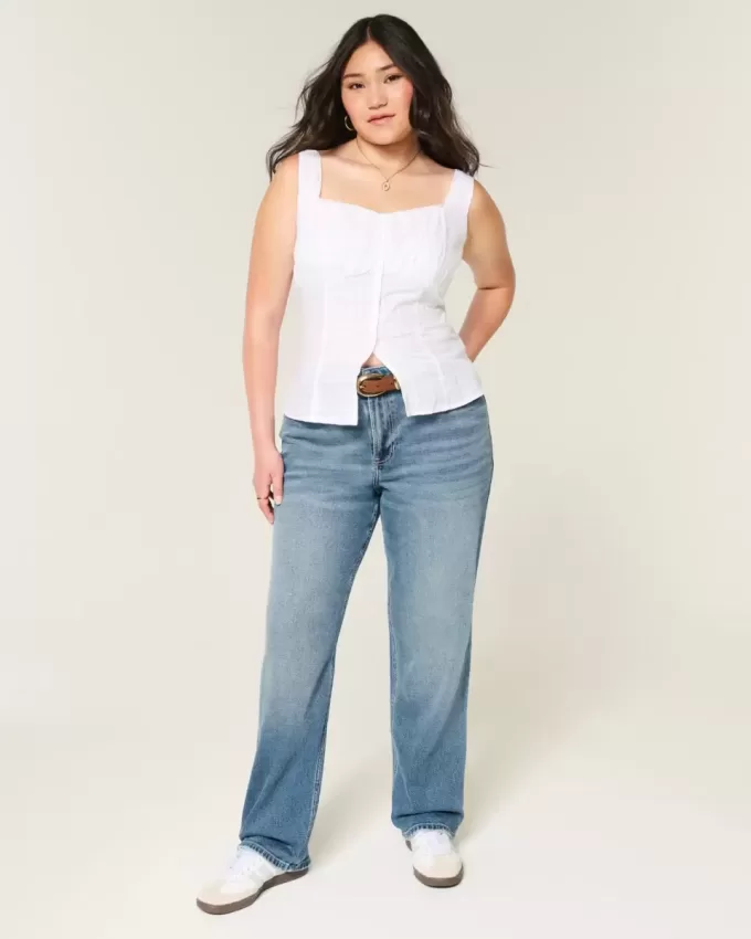 High-Rise Dark Wash Straight Jeans High-Rise Dark Wash Straight Jeans