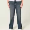 High-Rise Dark Wash Straight Jeans