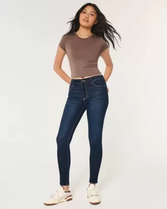 High-Rise Dark Wash Super Skinny Jeans
