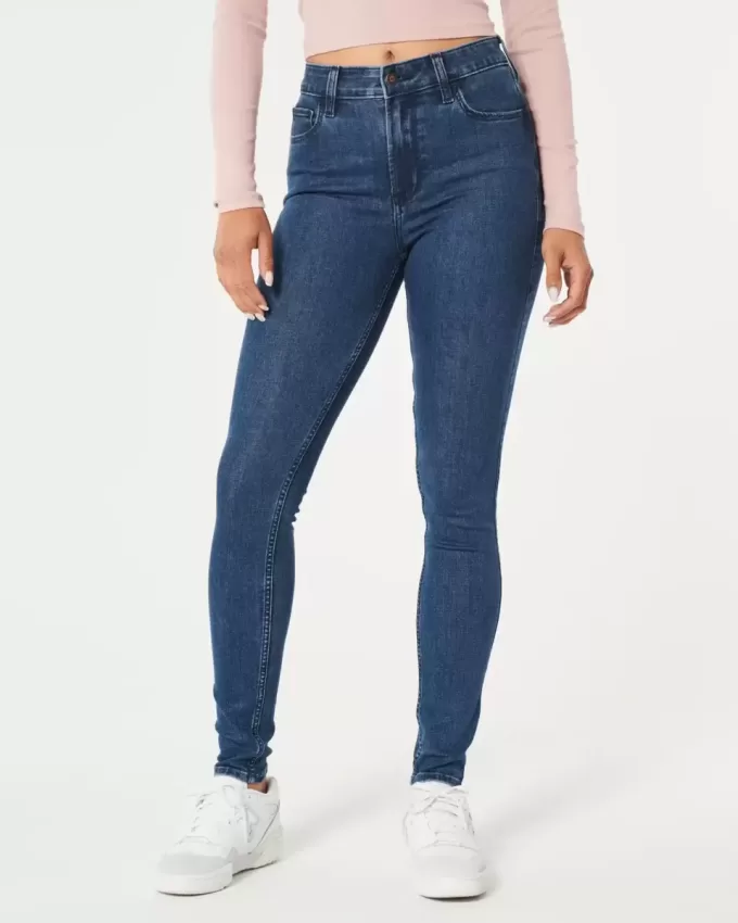 High-Rise Dark Wash Super Skinny Jeans