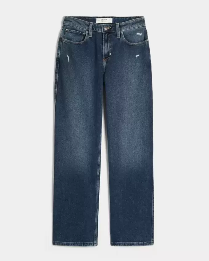 High-Rise Distressed Dad Jeans