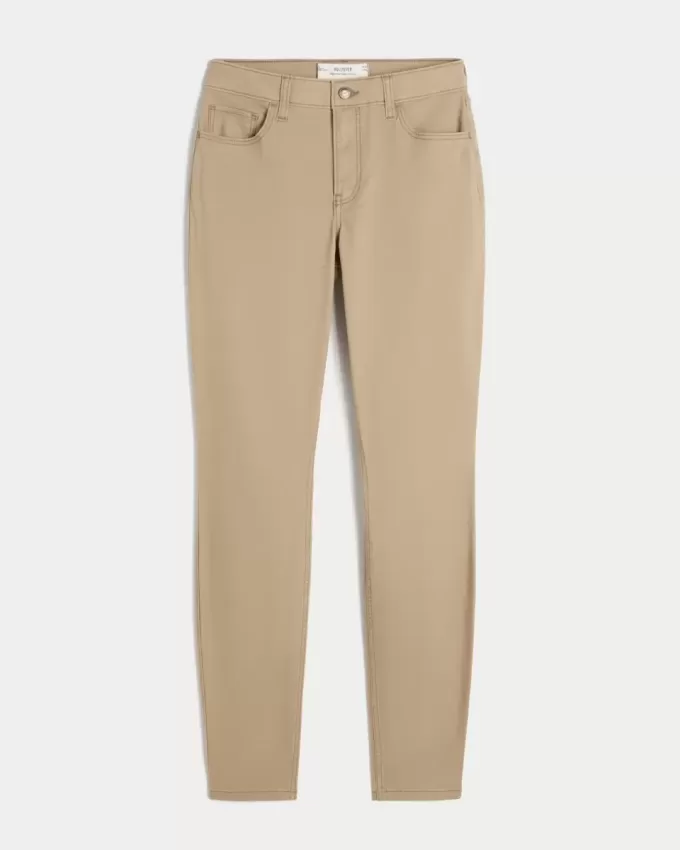 High-Rise Khaki Super Skinny Pants