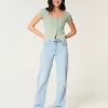 High-Rise Light Wash Dad Jeans