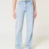 High-Rise Light Wash Dad Jeans