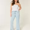 High-Rise Light Wash Heart Embroidered Flare Jeans High-Rise Light Wash Heart Embroidered Flare Jeans