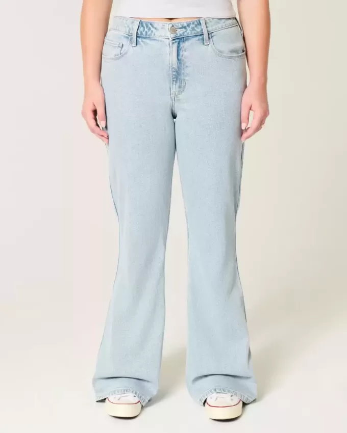 High-Rise Light Wash Heart Embroidered Flare Jeans High-Rise Light Wash Heart Embroidered Flare Jeans