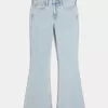 High-Rise Light Wash Heart Embroidered Flare Jeans High-Rise Light Wash Heart Embroidered Flare Jeans