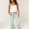 High-Rise Light Wash Star Pocket Flare Jeans