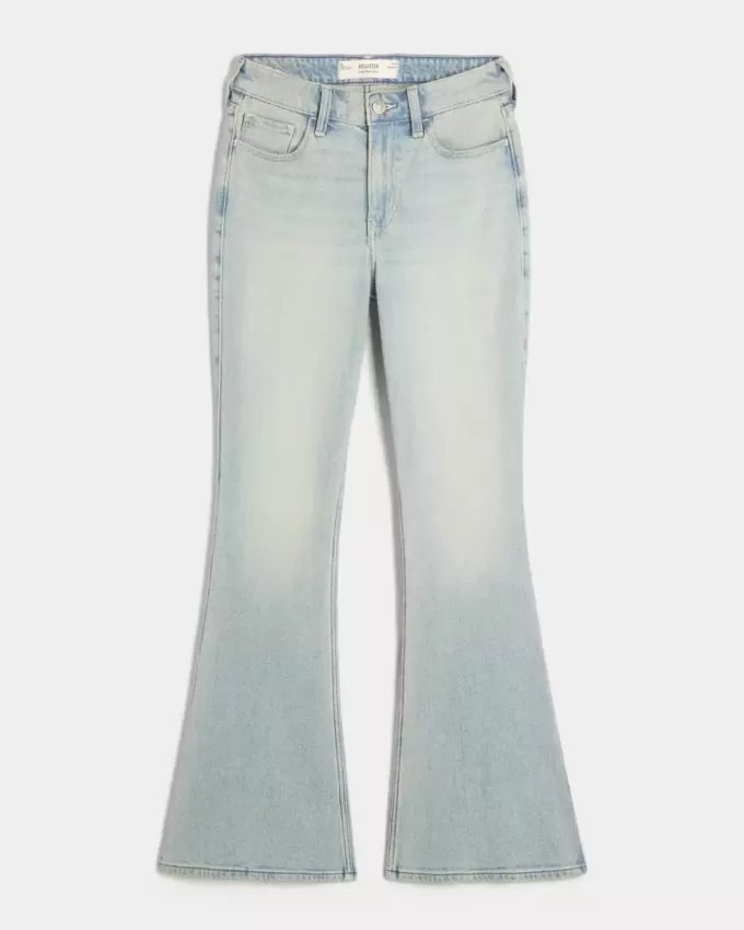 High-Rise Light Wash Star Pocket Flare Jeans