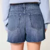 High-Rise Medium Dark Wash Relaxed Denim Shorts 5″