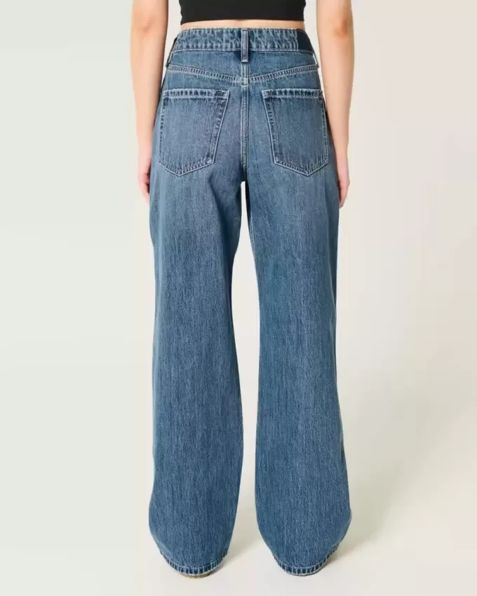 High-Rise Medium Wash Baggy Jeans