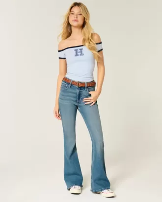 High-Rise Medium Wash Flare Jeans