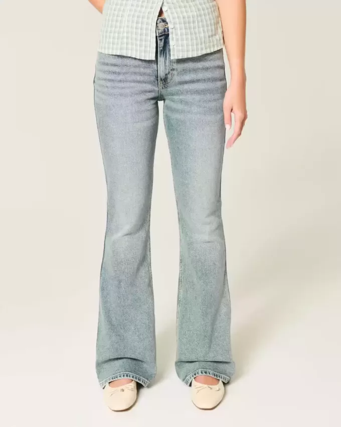 High-Rise Medium Wash Flare Jeans