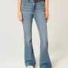 High-Rise Medium Wash Flare Jeans
