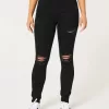 High-Rise Ripped Black Super Skinny Jeans