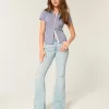 High-Rise Ripped Light Wash Flare Jeans High-Rise Ripped Light Wash Flare Jeans