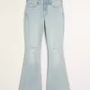 High-Rise Ripped Light Wash Flare Jeans High-Rise Ripped Light Wash Flare Jeans