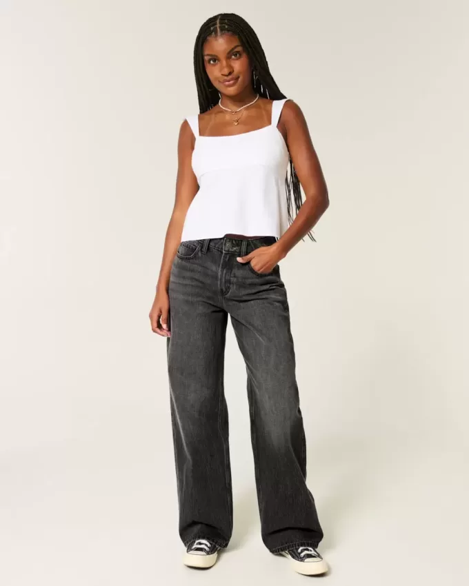 High-Rise Washed Black Baggy Jeans High-Rise Washed Black Baggy Jeans