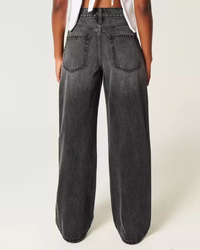 High-Rise Washed Black Baggy Jeans High-Rise Washed Black Baggy Jeans